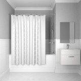 Штора для ванной комнаты, 200*200 см, полиэстер, Chequers, white, IDDIS, 432P20RI11