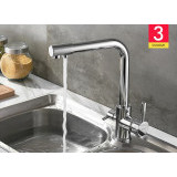 Смеситель д/кухни с выходом для питьевой воды Хром A5179-4, Accoona