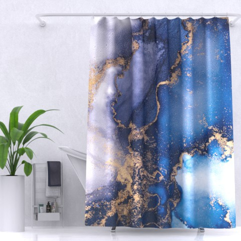 Штора для ванной комнаты, полиэстер, с утяжелителем Marble, ZALEL Штора для ванной комнаты, полиэстер, с утяжелителем Marble, ZALEL