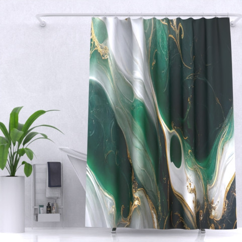 Штора для ванной комнаты, полиэстер, с утяжелителем Marble, ZALEL Штора для ванной комнаты, полиэстер, с утяжелителем Marble, ZALEL