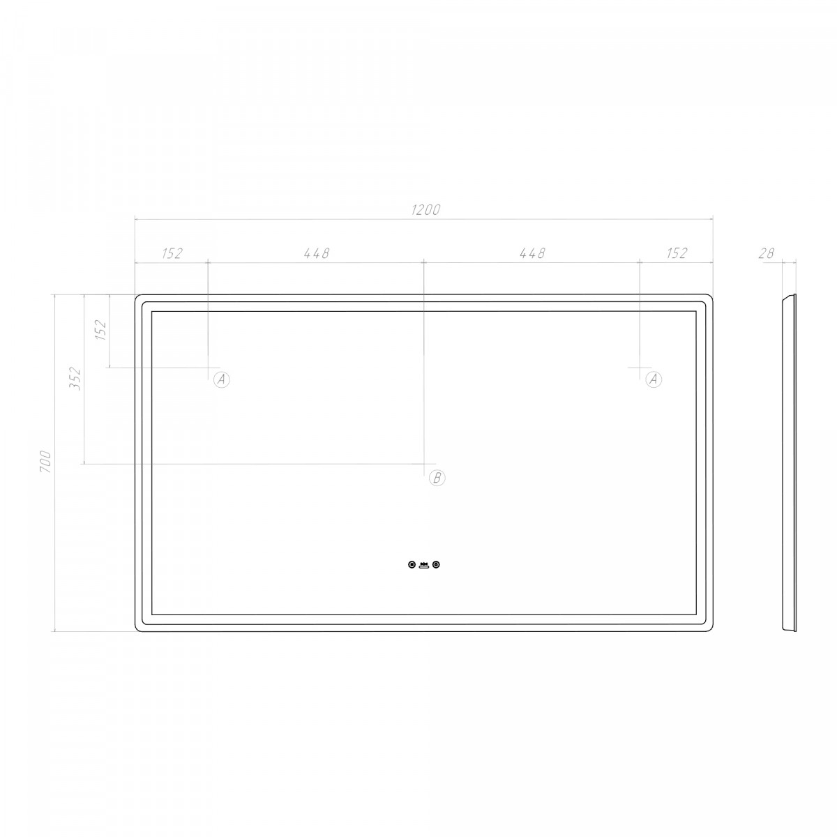 Зеркало Geometry Step 1200, VIGO Зеркало Geometry Step 1200, VIGO