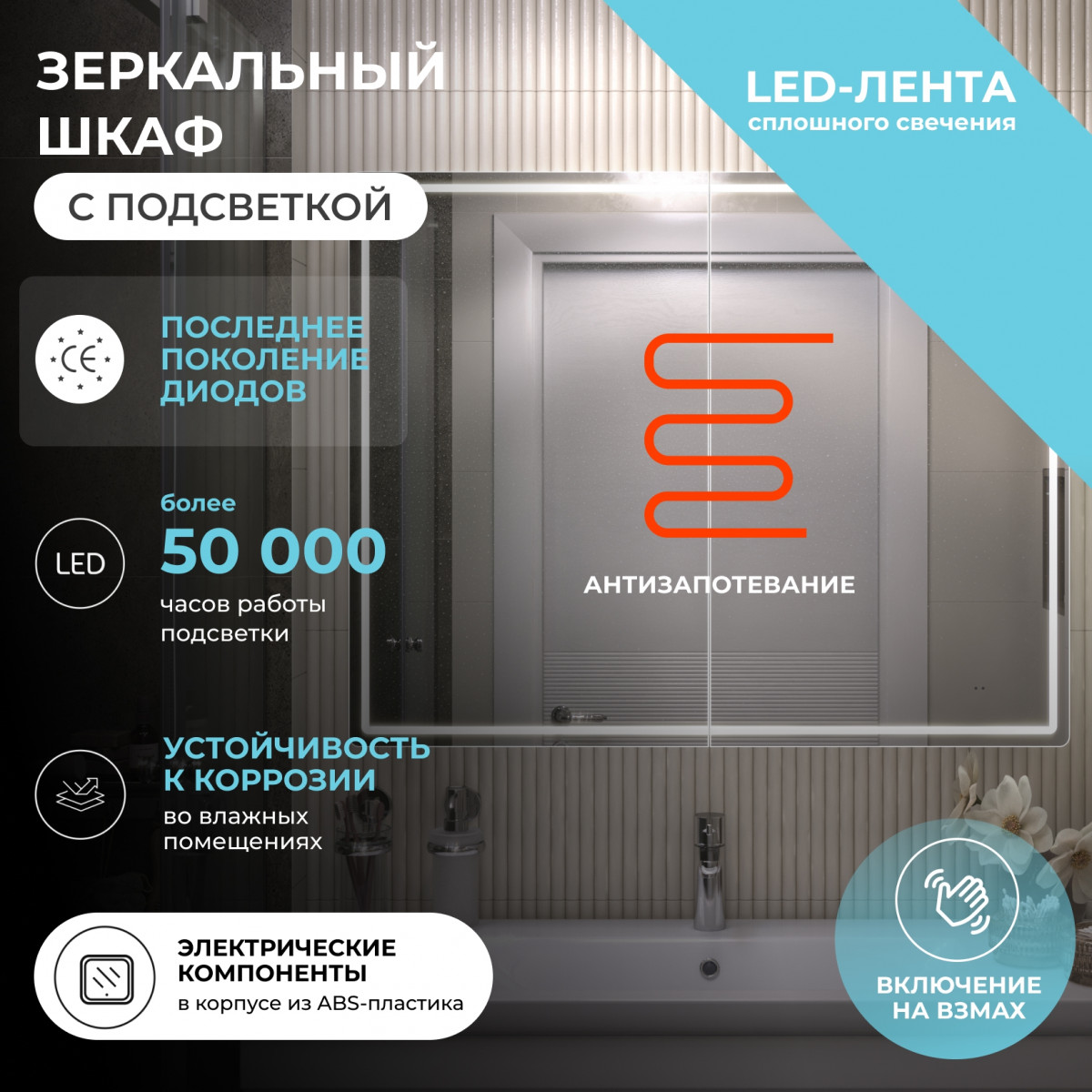 Шкаф навесной Geometry Comfort 1000 с зеркалом, VIGO Шкаф навесной Geometry Comfort 1000 с зеркалом, VIGO