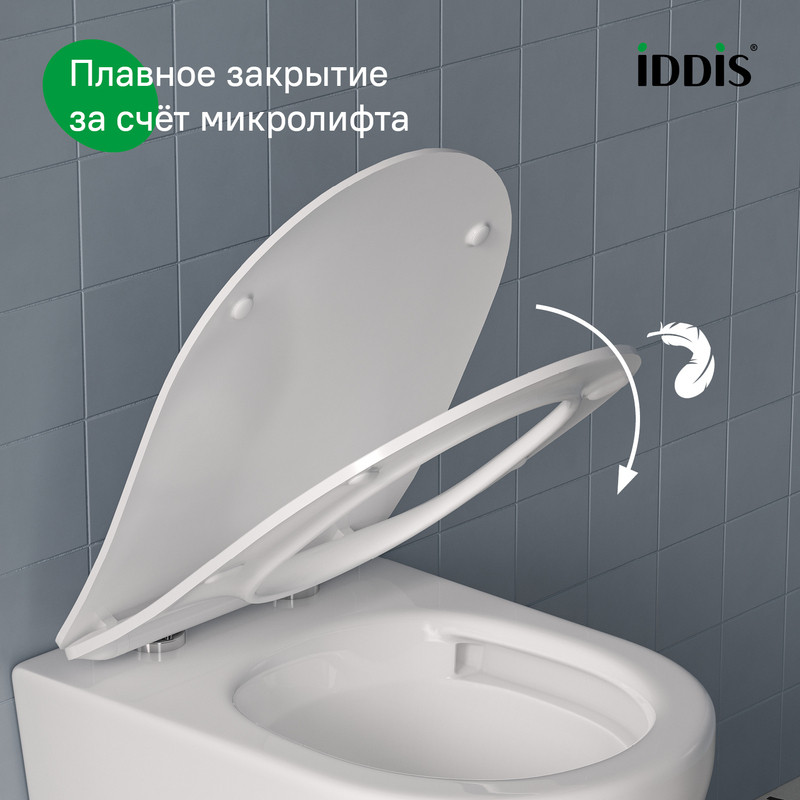 Универсальное сиденье для унитаза, 006, дюропласт, Soft Close, Easy Fix, IDDIS Универсальное сиденье для унитаза, 006, дюропласт, Soft Close, Easy Fix, IDDIS
