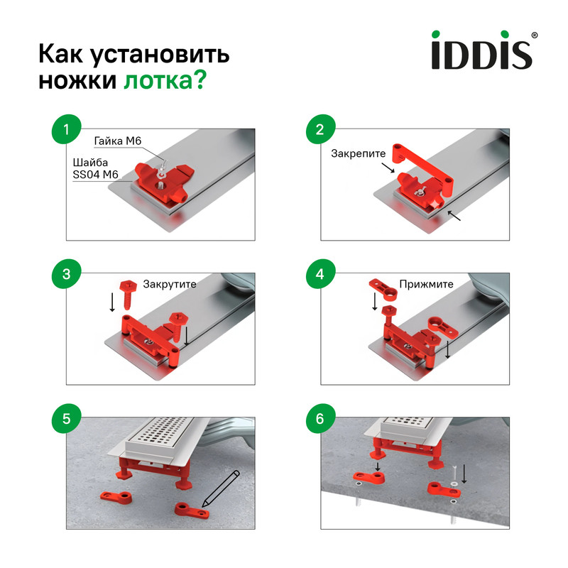 Лоток душевой, сифон 360, комбинированный затвор, перфор. решетка, 800мм, графит, IDDIS Лоток душевой, сифон 360, комбинированный затвор, перфор. решетка, 800мм, графит, IDDIS