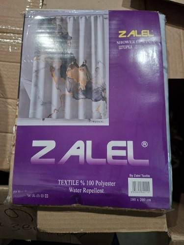 Штора для ванной комнаты, полиэстер, с утяжелителем Marble, ZALEL Штора для ванной комнаты, полиэстер, с утяжелителем Marble, ZALEL