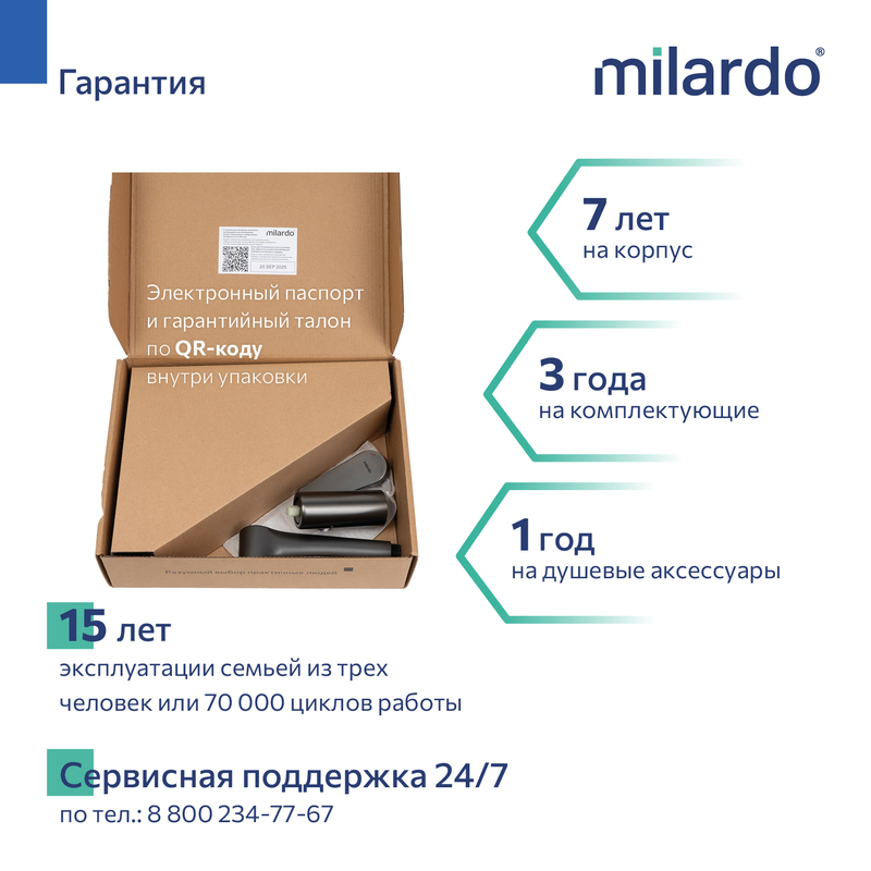 Встраиваемый смеситель с гигиеническим душем, графит, Лип (Leap), Milardo Встраиваемый смеситель с гигиеническим душем, графит, Лип (Leap), Milardo