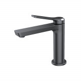 Смеситель для умывальника, матовый графит, Parker, IDDIS